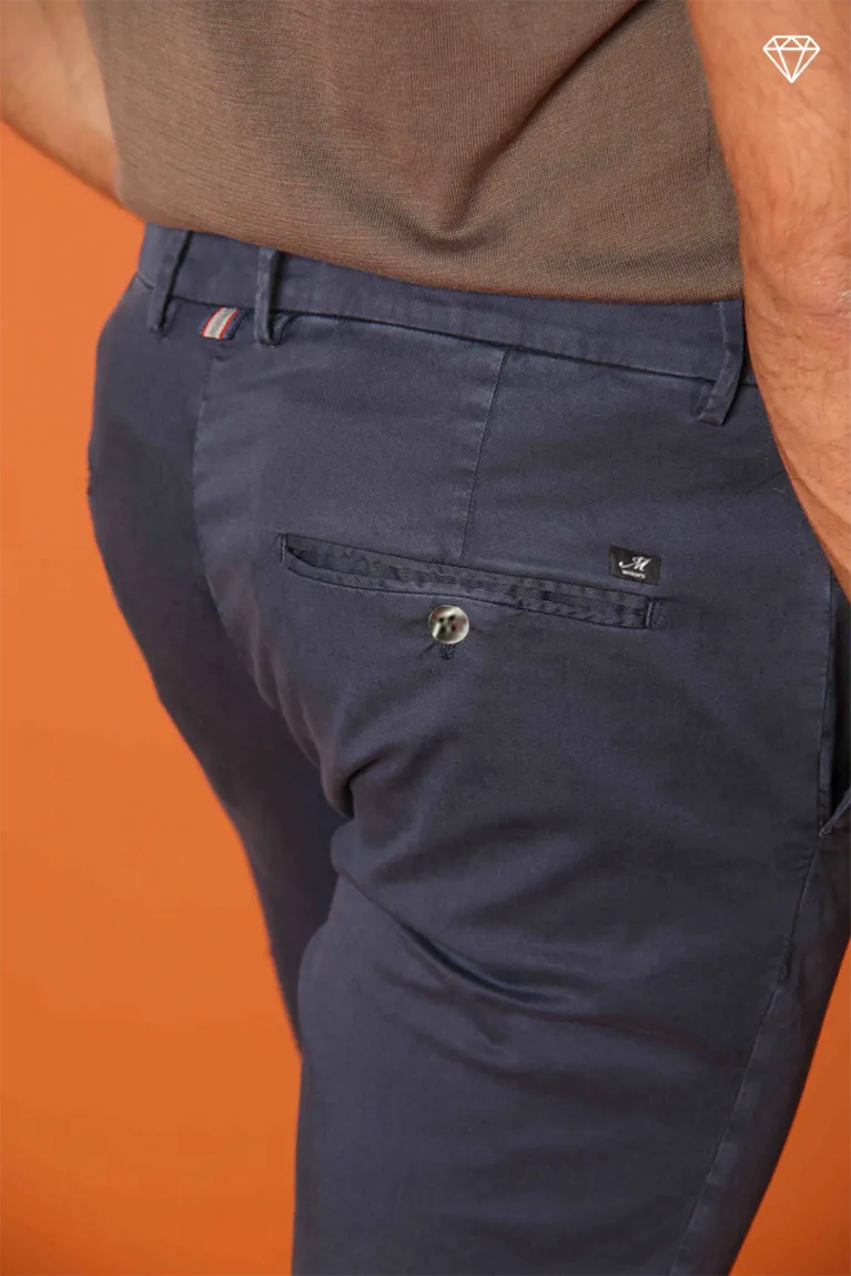 Torino men's chino pants in fine cotton and lyocell tricot slim fit ①