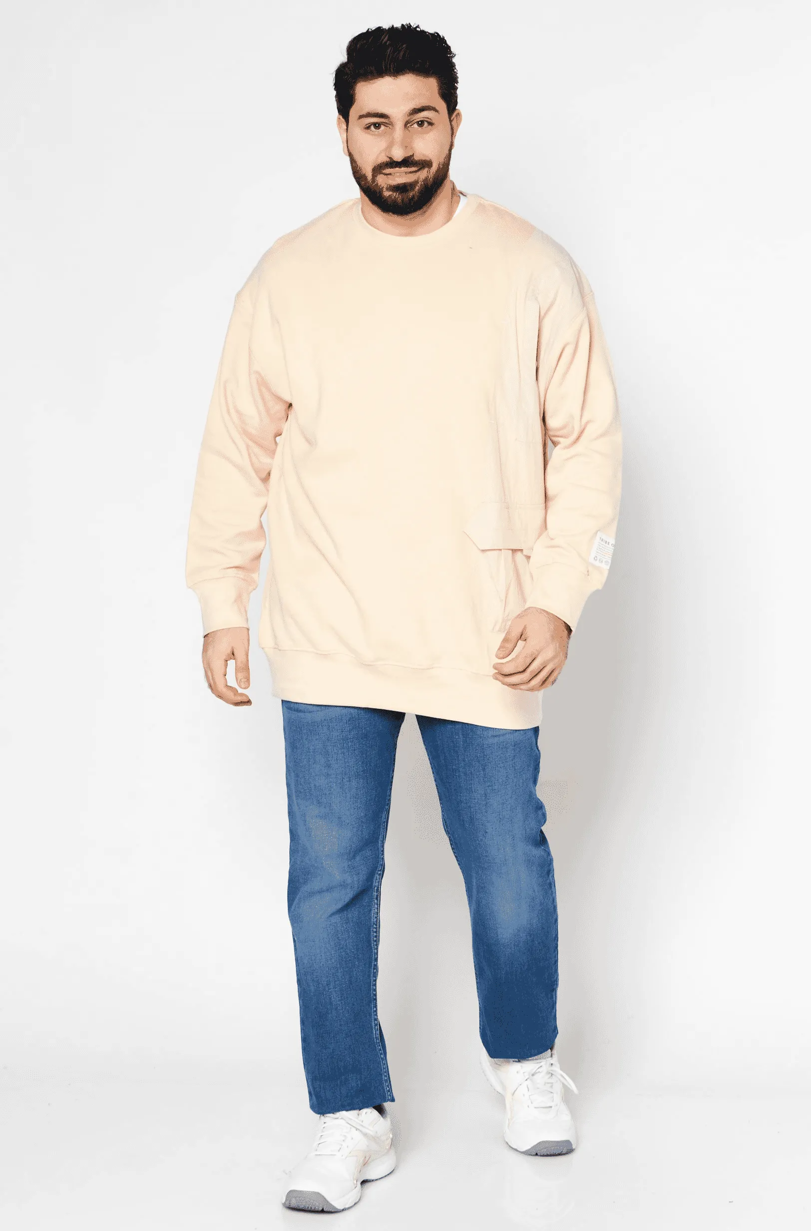 TRIBE OF 6 ASIF ORGANIC COTTON OVERSIZED UNISEX SWEATSHIRT WITH CONTRAST POCKET DETAIL