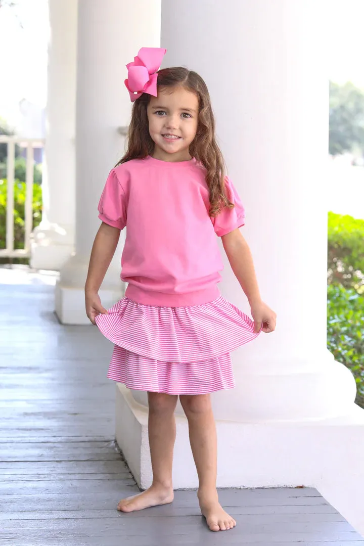 Trotter Street: Landry Puff Sleeve Top - Pink