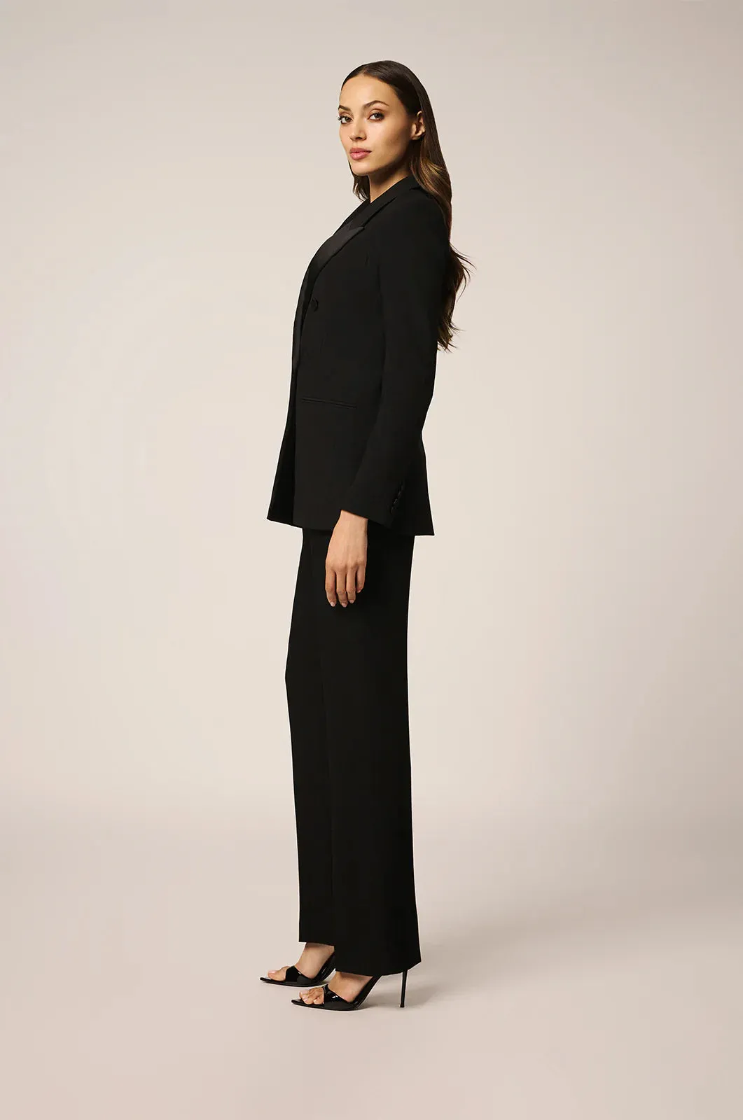 Tuxedo Double Breasted Blazer Black