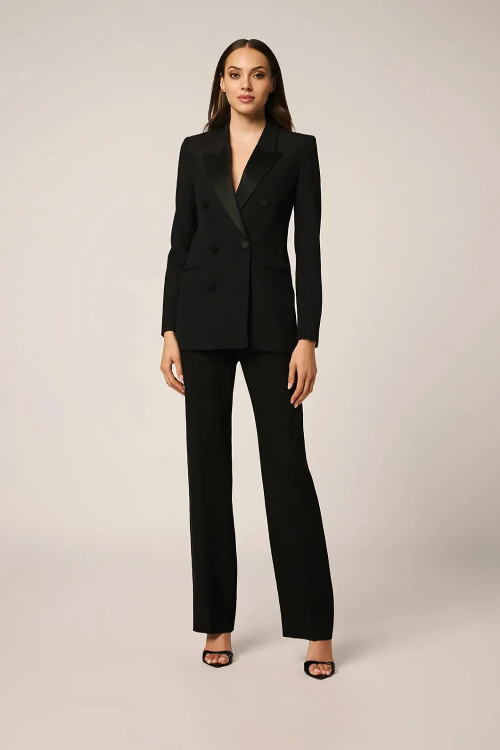 Tuxedo Double Breasted Blazer Black