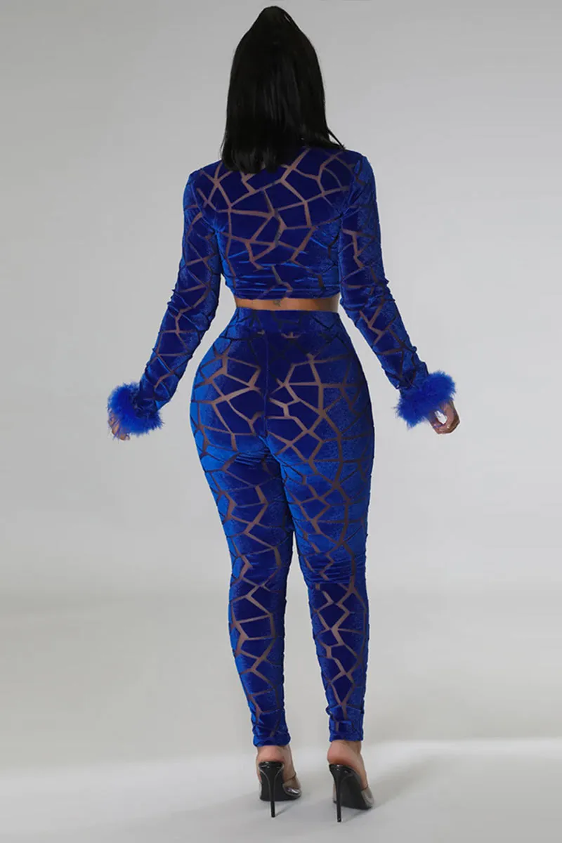 UI694 Long Sleeve Crop Top and Pants Set