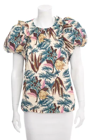 Ulla Johnson Tropical Printed Puff Sleeve Blouse SZ 4