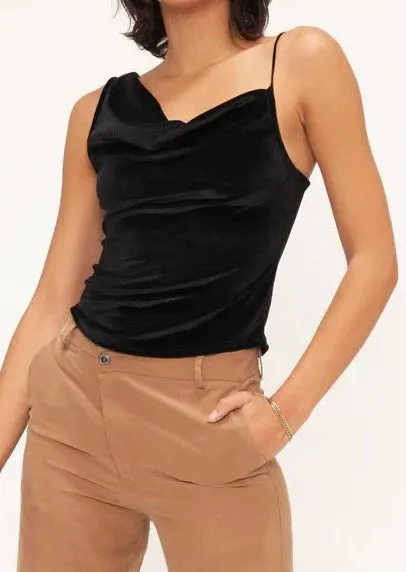 Uptown Asymmetrical Velvet Tank