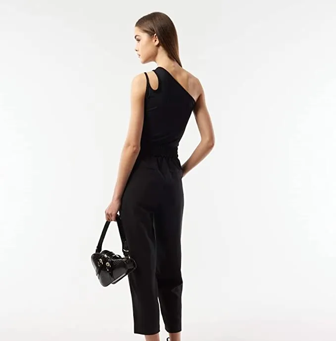 VHNY Tank Tops for Women | Sleeveless Womens Tank Tops | Asymmetrical Jersey Sleeveless Tank Top Black Sage Mauve NYC Brand (Black, XS, x_s)