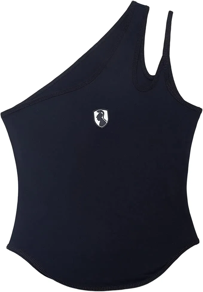 VHNY Tank Tops for Women | Sleeveless Womens Tank Tops | Asymmetrical Jersey Sleeveless Tank Top Black Sage Mauve NYC Brand (Black, XS, x_s)