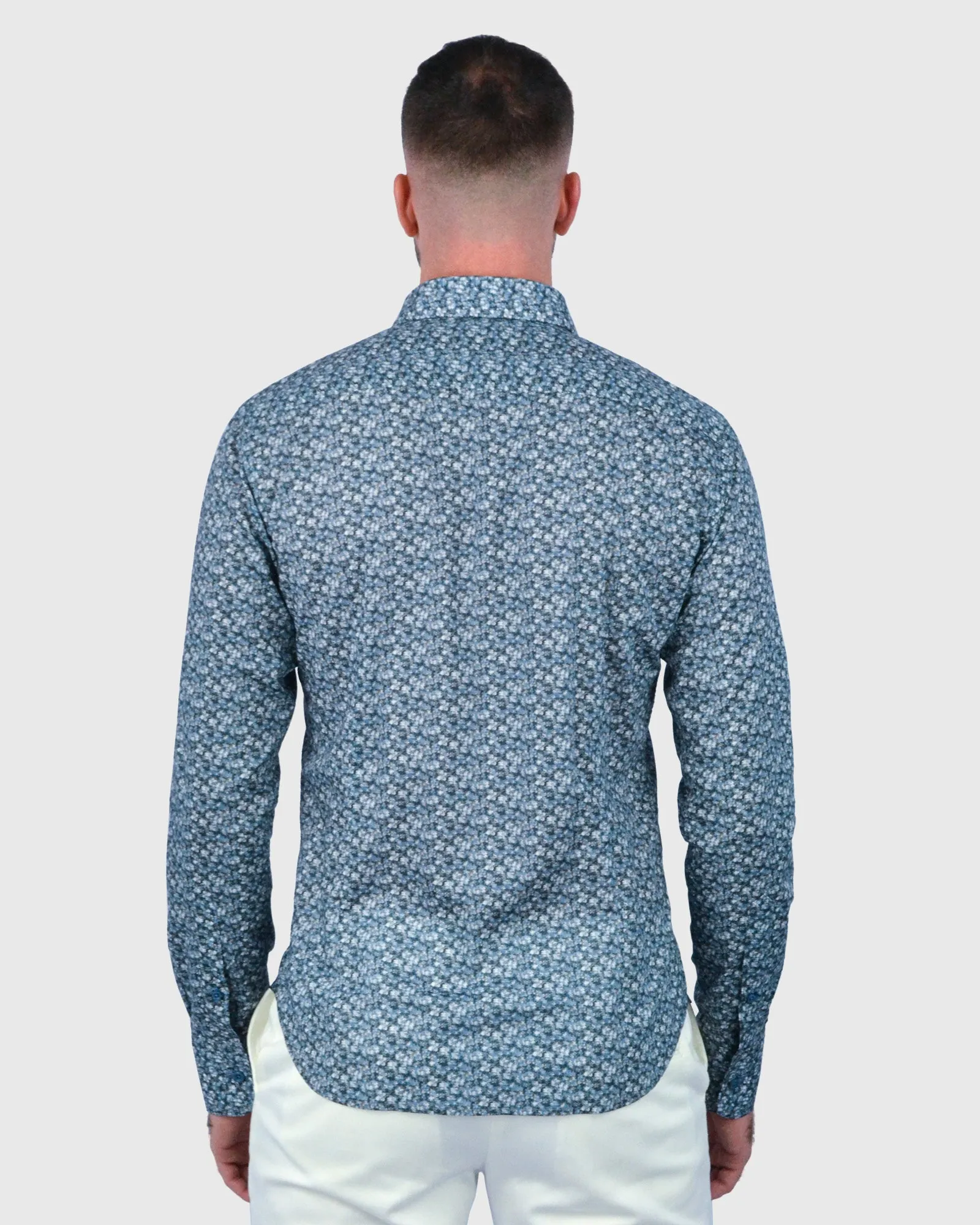 VINCENT & FRANKS W2303632224A BLUE LIBERTY PRINT SLIM SC SHIRT