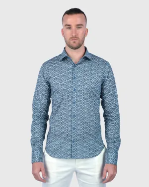 VINCENT & FRANKS W2303632224A BLUE LIBERTY PRINT SLIM SC SHIRT