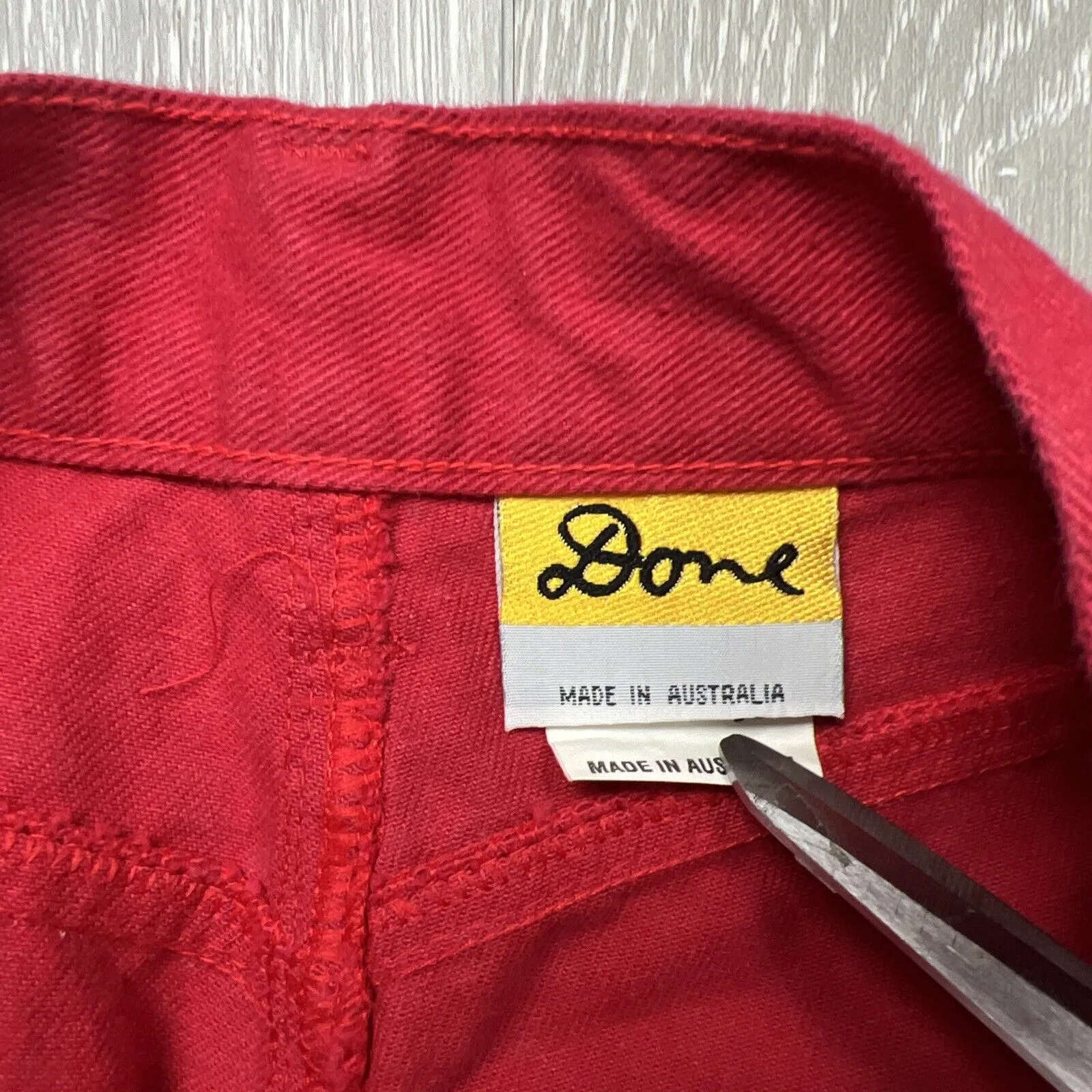 Vintage Ken Done Australia Womens Red Jeans Size 10