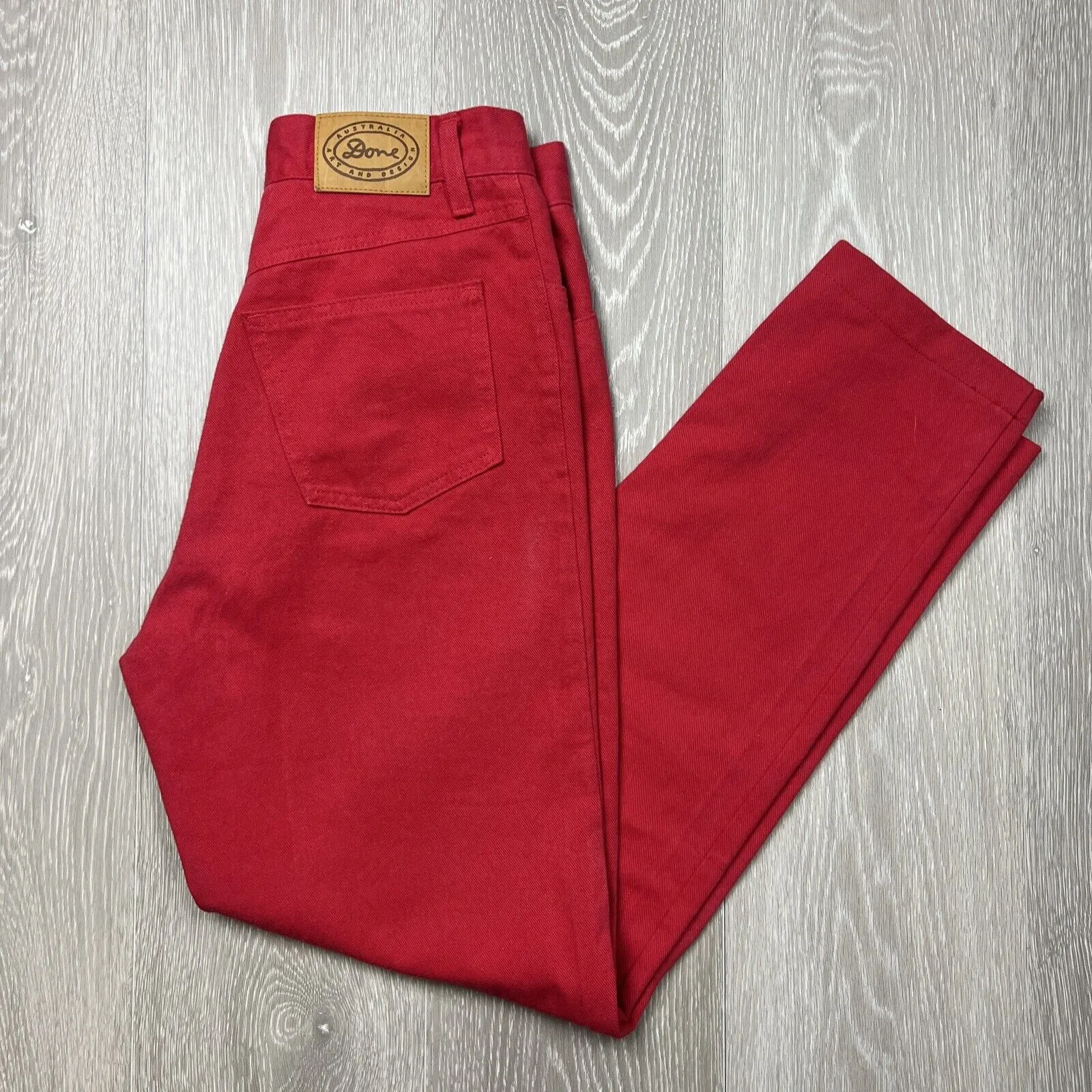 Vintage Ken Done Australia Womens Red Jeans Size 10