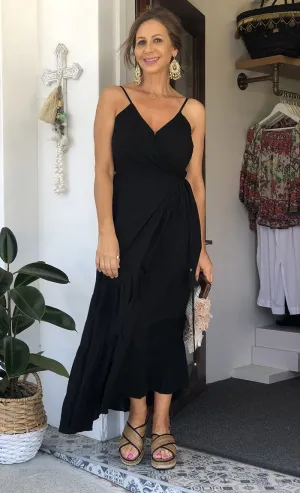 Vivienne Black Wrap Dress