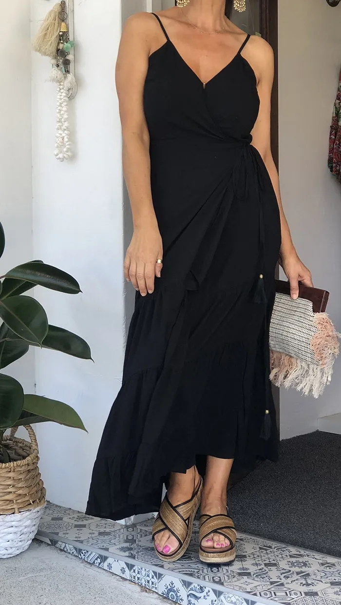 Vivienne Black Wrap Dress