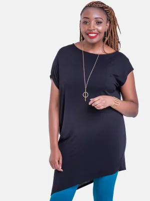 Vivo Shadia Asymmetrical Top - Black