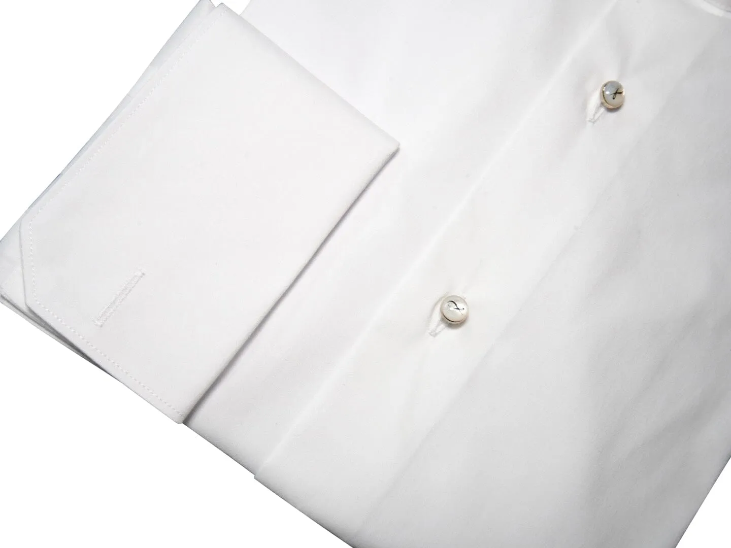 White Classico Signature Gold Tuxedo Shirt @ The Vault