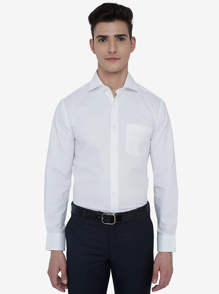 White Dobby Regular Fit Formal Shirt | JadeBlue