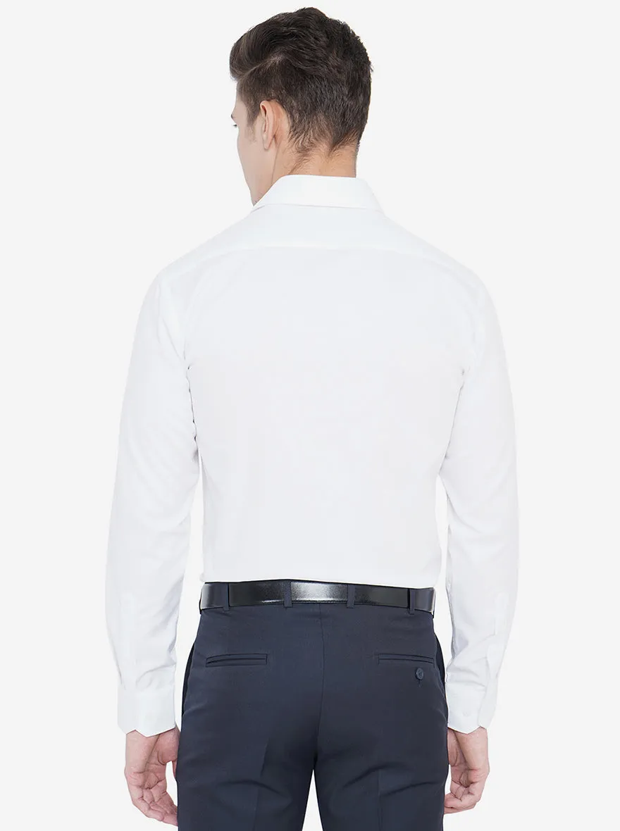 White Dobby Regular Fit Formal Shirt | JadeBlue