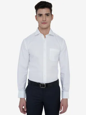 White Dobby Regular Fit Formal Shirt | JadeBlue