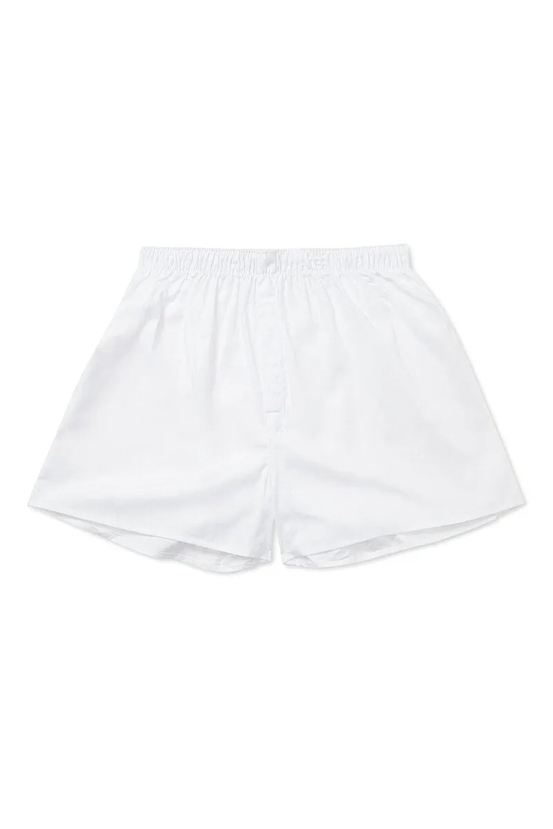 White Oxford Cotton Boxer Shorts