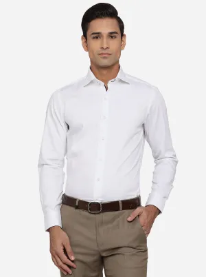 White Printed Slim Fit Party Wear Shirt | JB Studio
