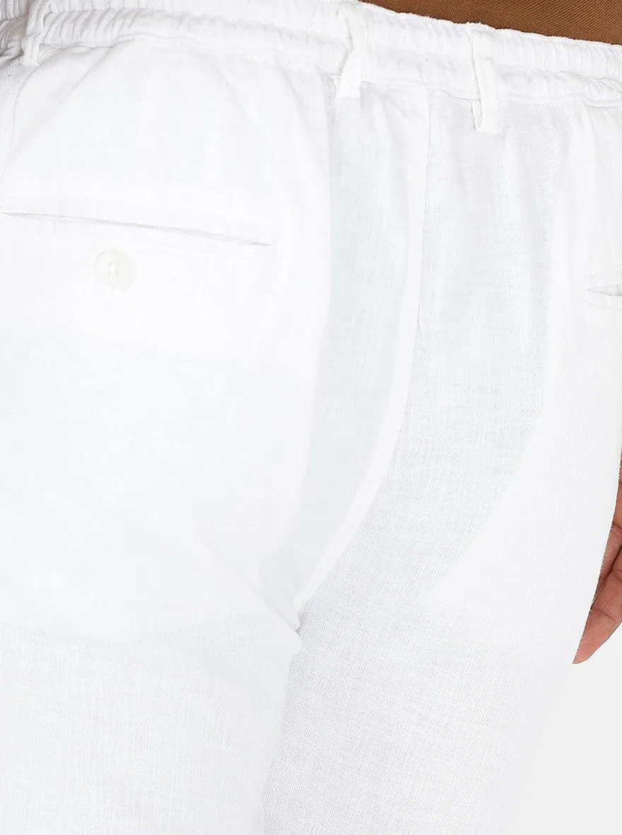 White Solid Slim Fit Track Pant | JadeBlue