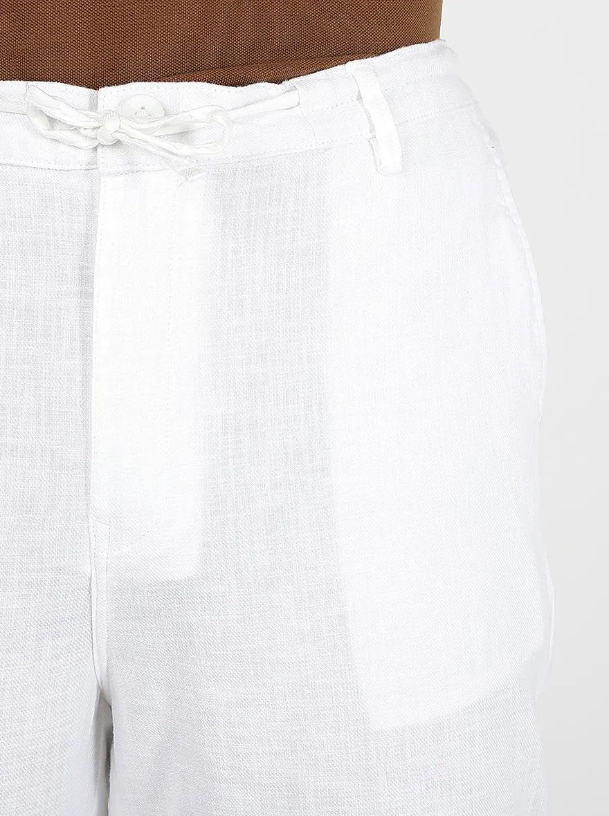 White Solid Slim Fit Track Pant | JadeBlue
