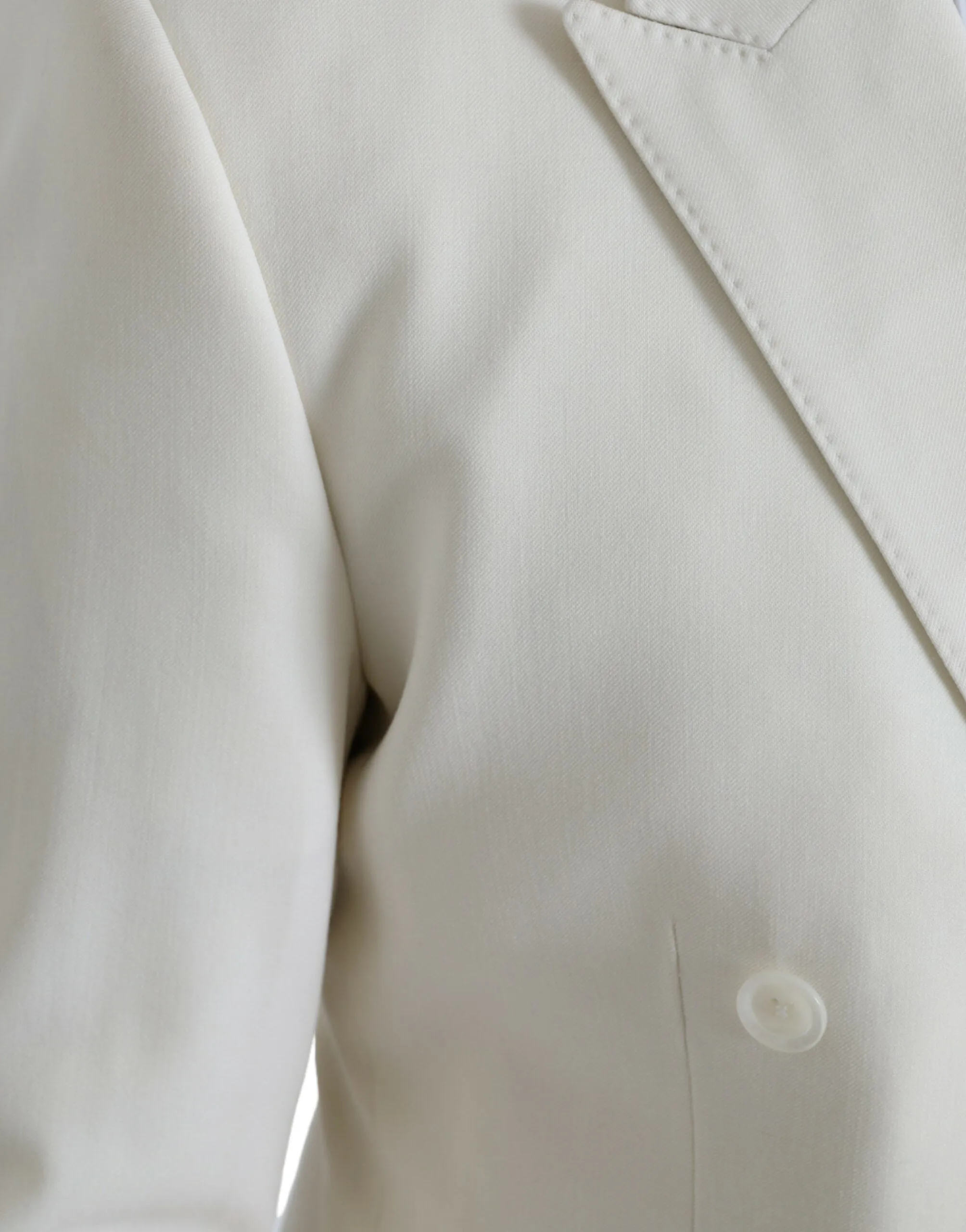 White Wool MARTINI Double Breasted Blazer