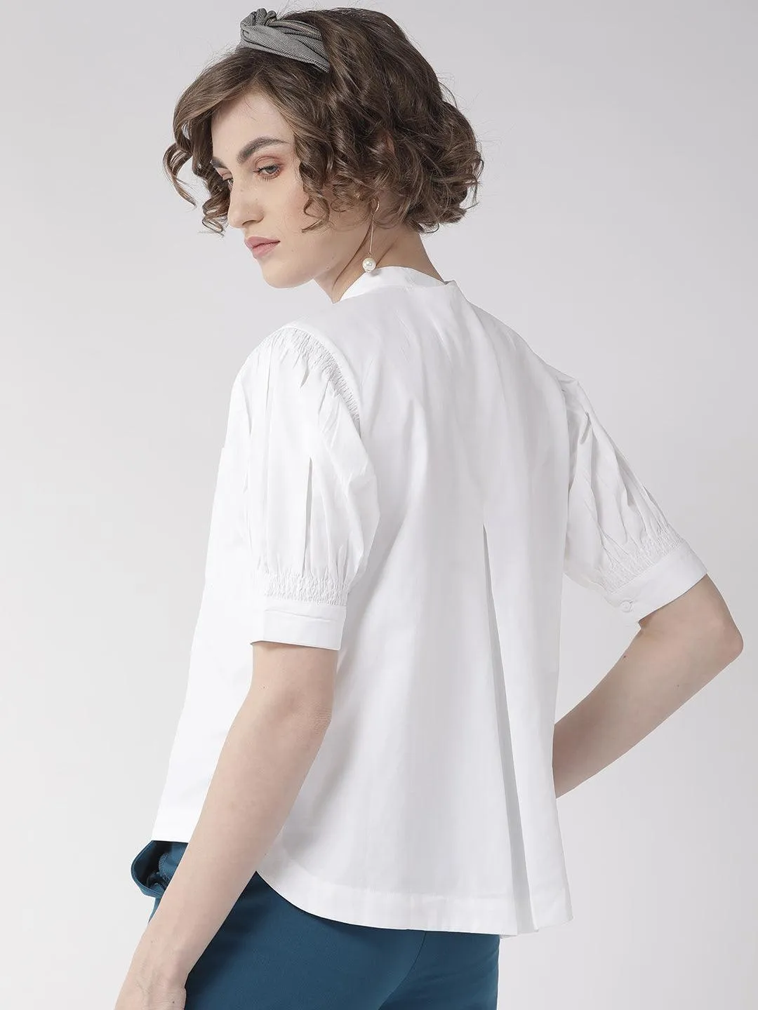 Women Black Comfort Boxy Fit Solid Casual Shirt