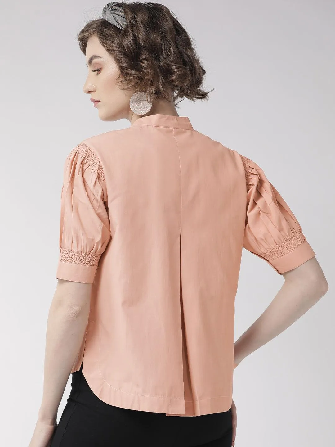 Women Black Comfort Boxy Fit Solid Casual Shirt