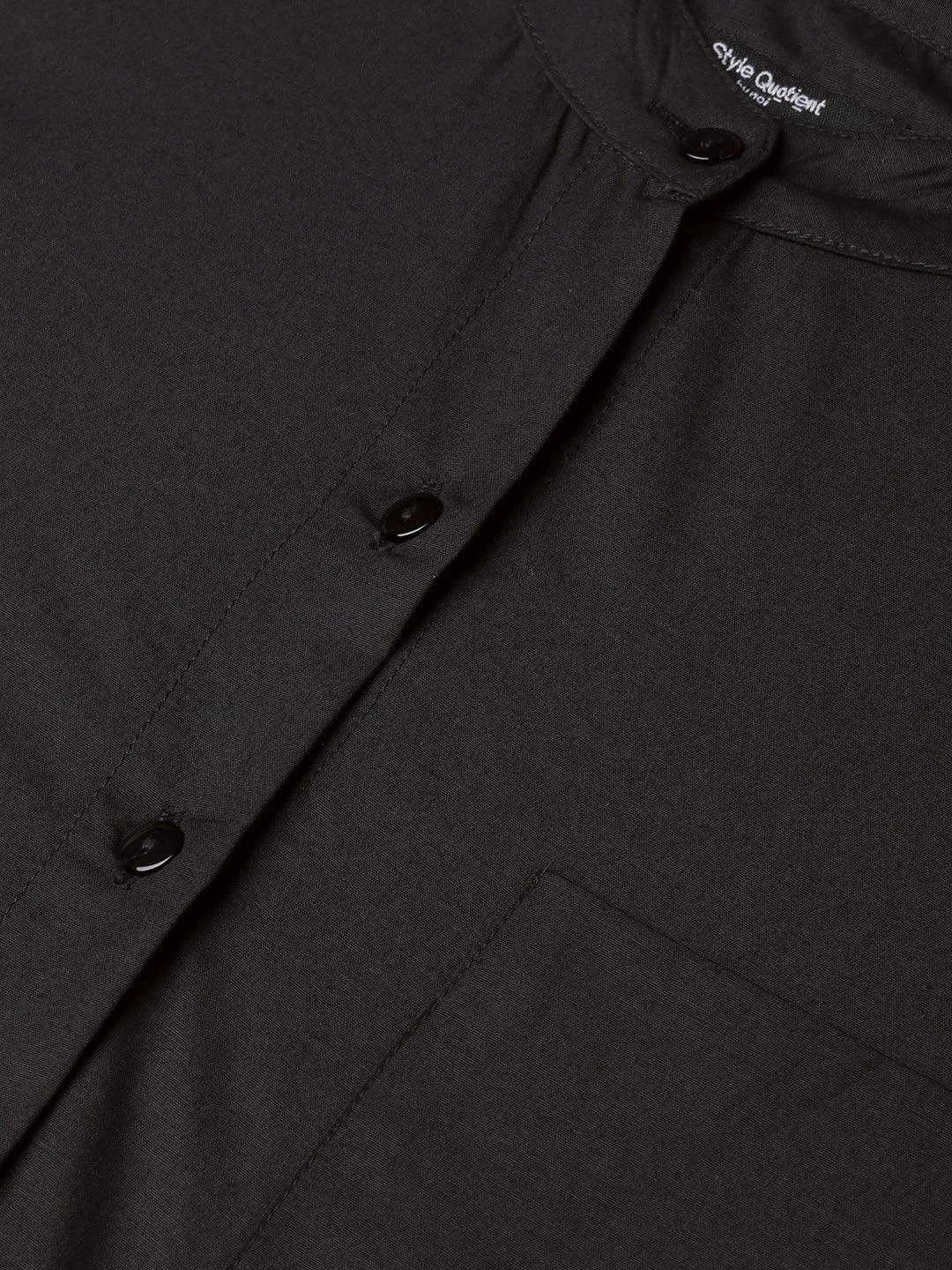 Women Black Comfort Boxy Fit Solid Casual Shirt