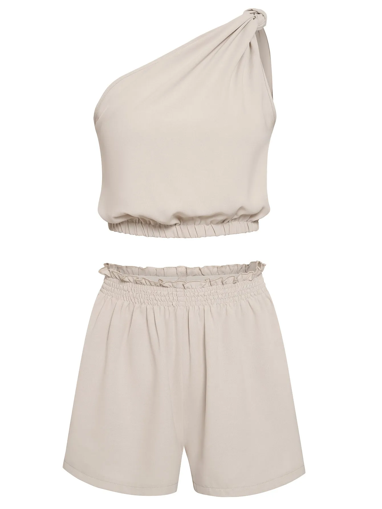 Women’s Asymmetrical Two Piece Crop Top and Shorts Set