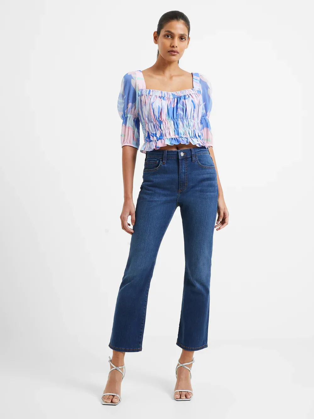 Women's Dalla Verona Hallie Puff Sleeve Top - Baja Blue