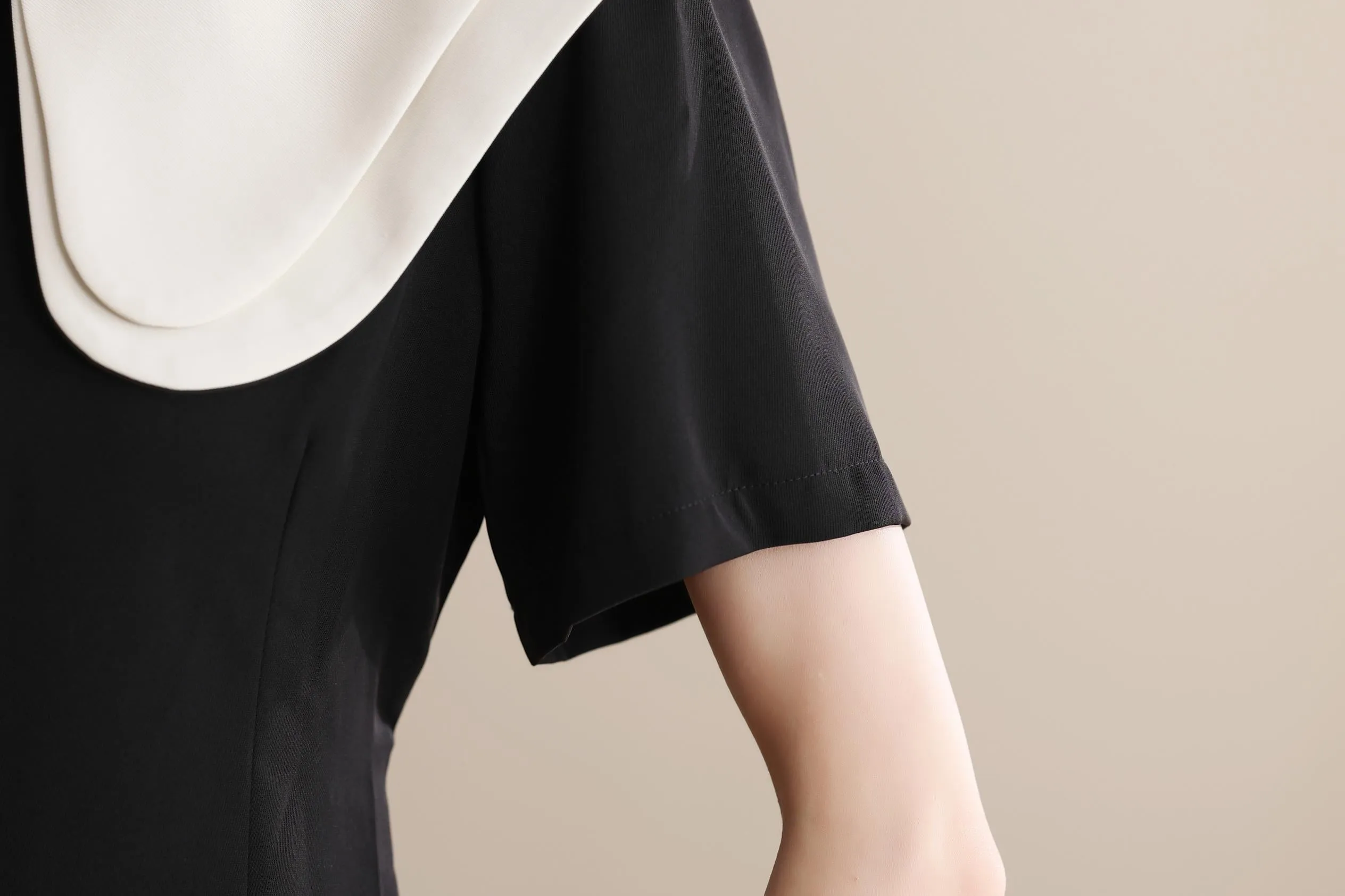 Women's French Style A-line Mini Dress with Waist Definition