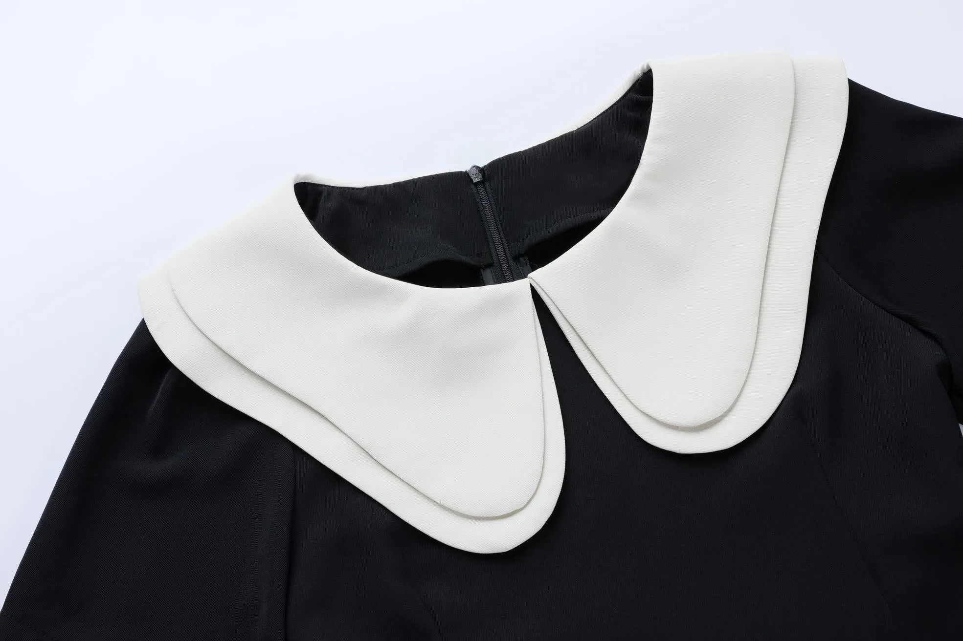 Women's French Style A-line Mini Dress with Waist Definition