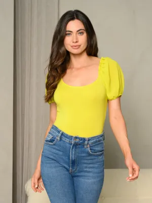 WOMEN'S SHORT PUFF SLEEVE BODYSUIT