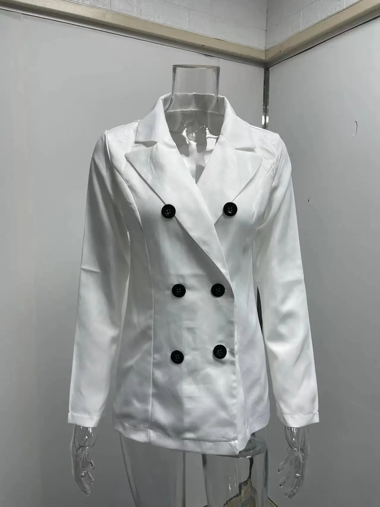 Womens spring style long sleeved double row button suit women's jacket cardigan