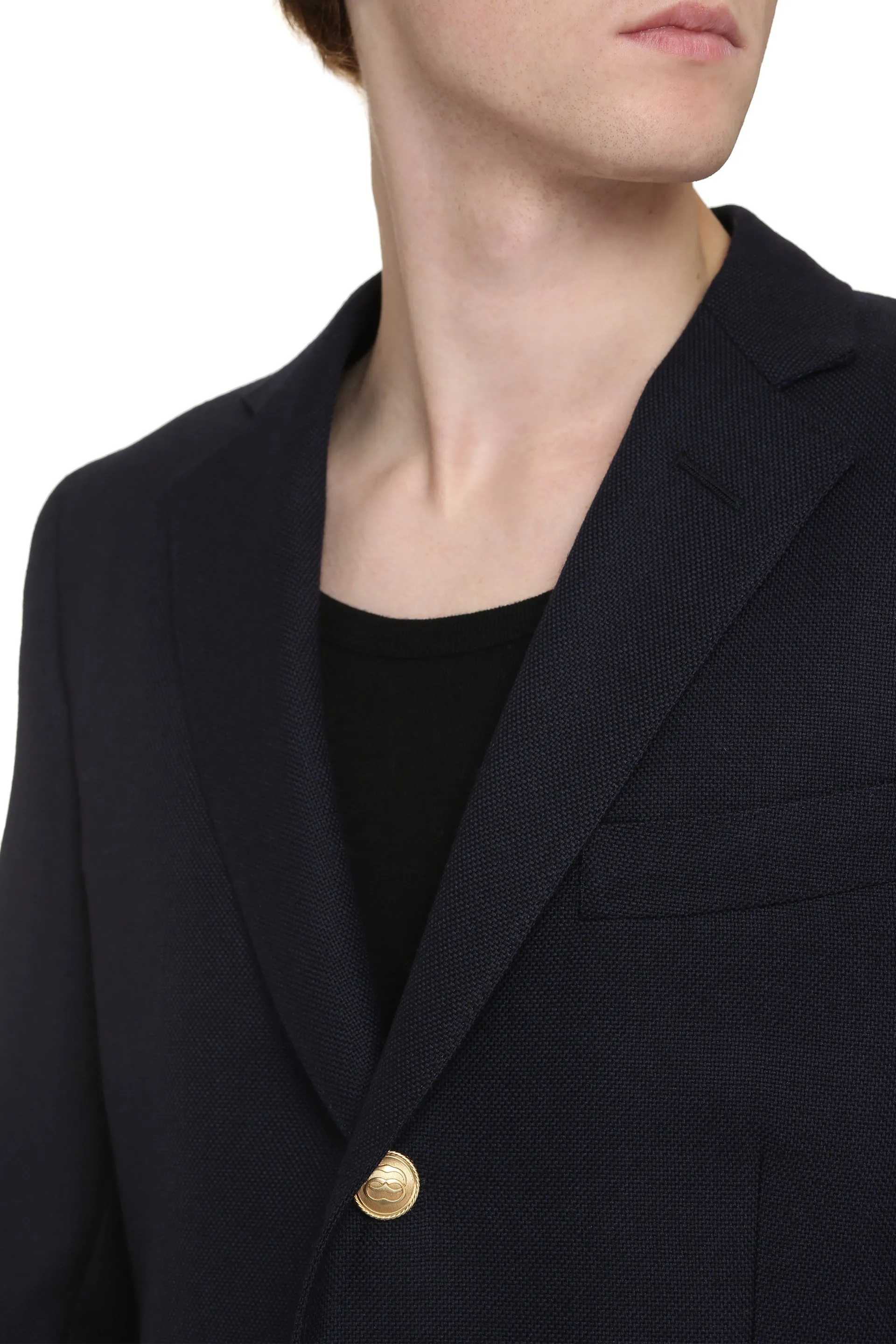 Wool single-breasted blazer