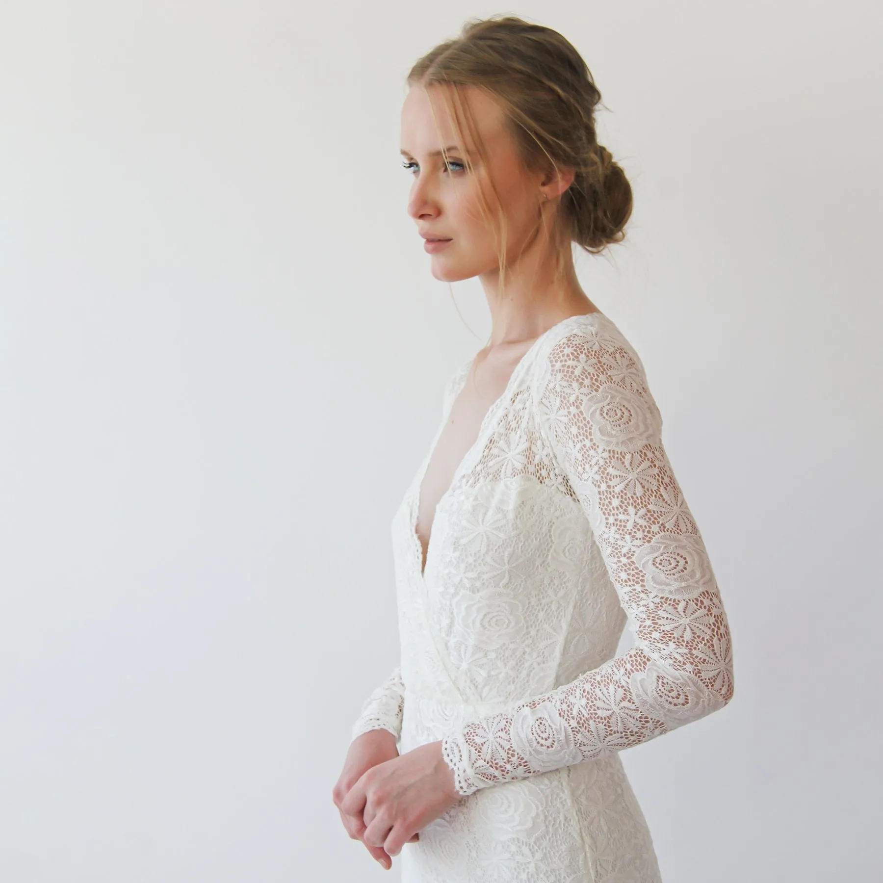 Wrap  Mermaid wedding dress #1239