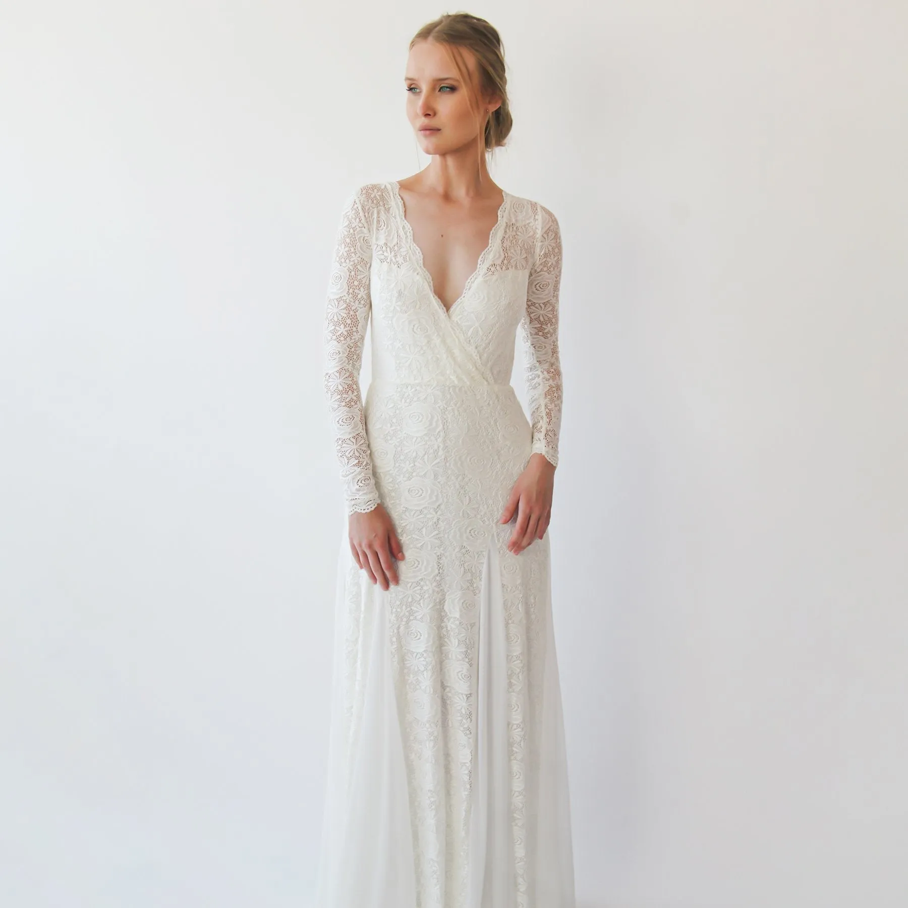 Wrap  Mermaid wedding dress #1239