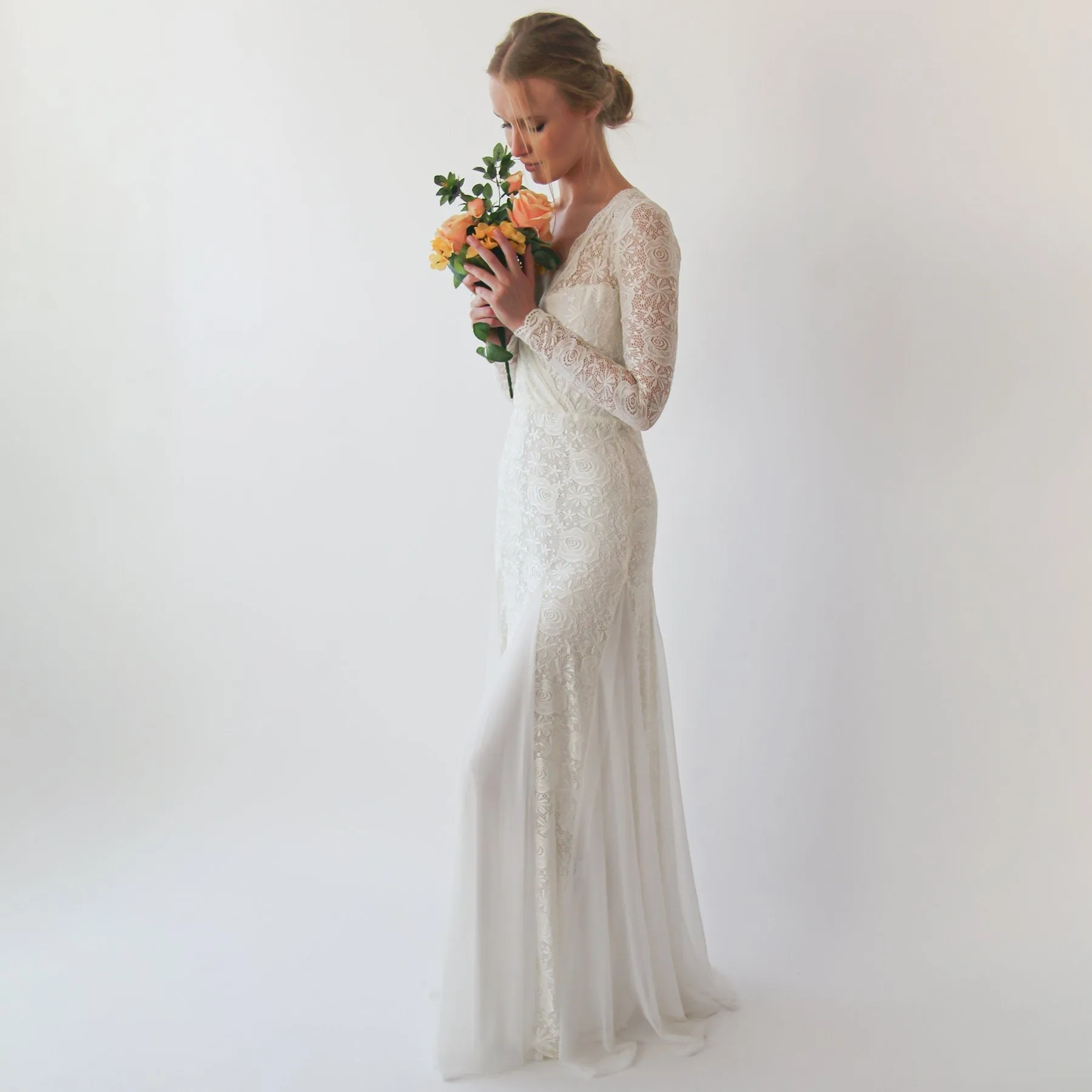 Wrap  Mermaid wedding dress #1239