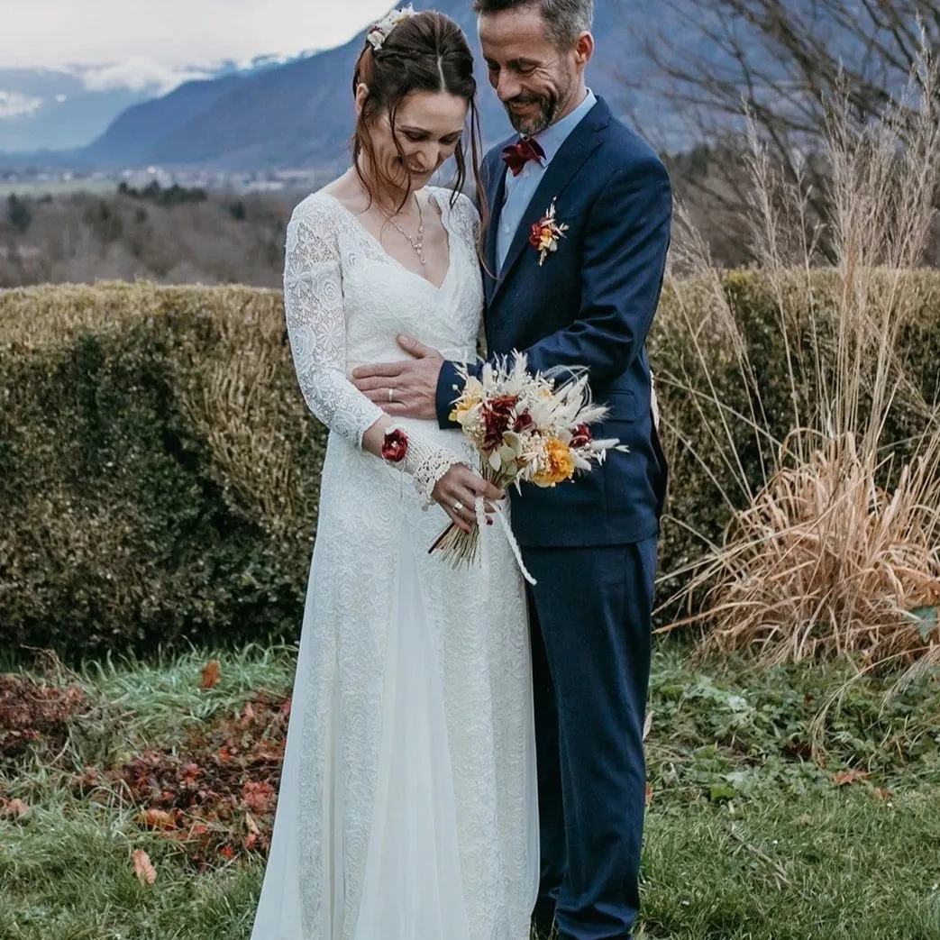 Wrap  Mermaid wedding dress #1239