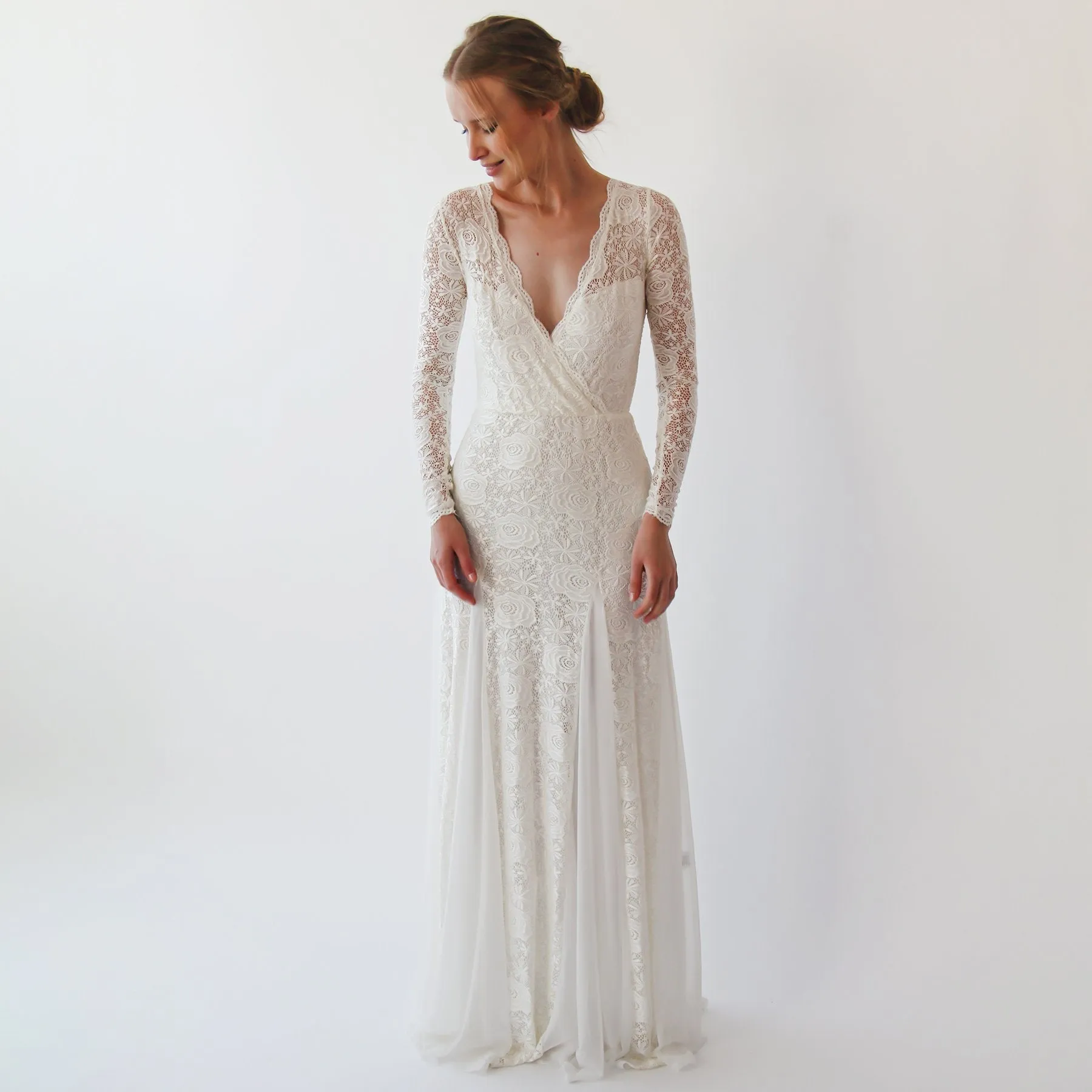 Wrap  Mermaid wedding dress #1239