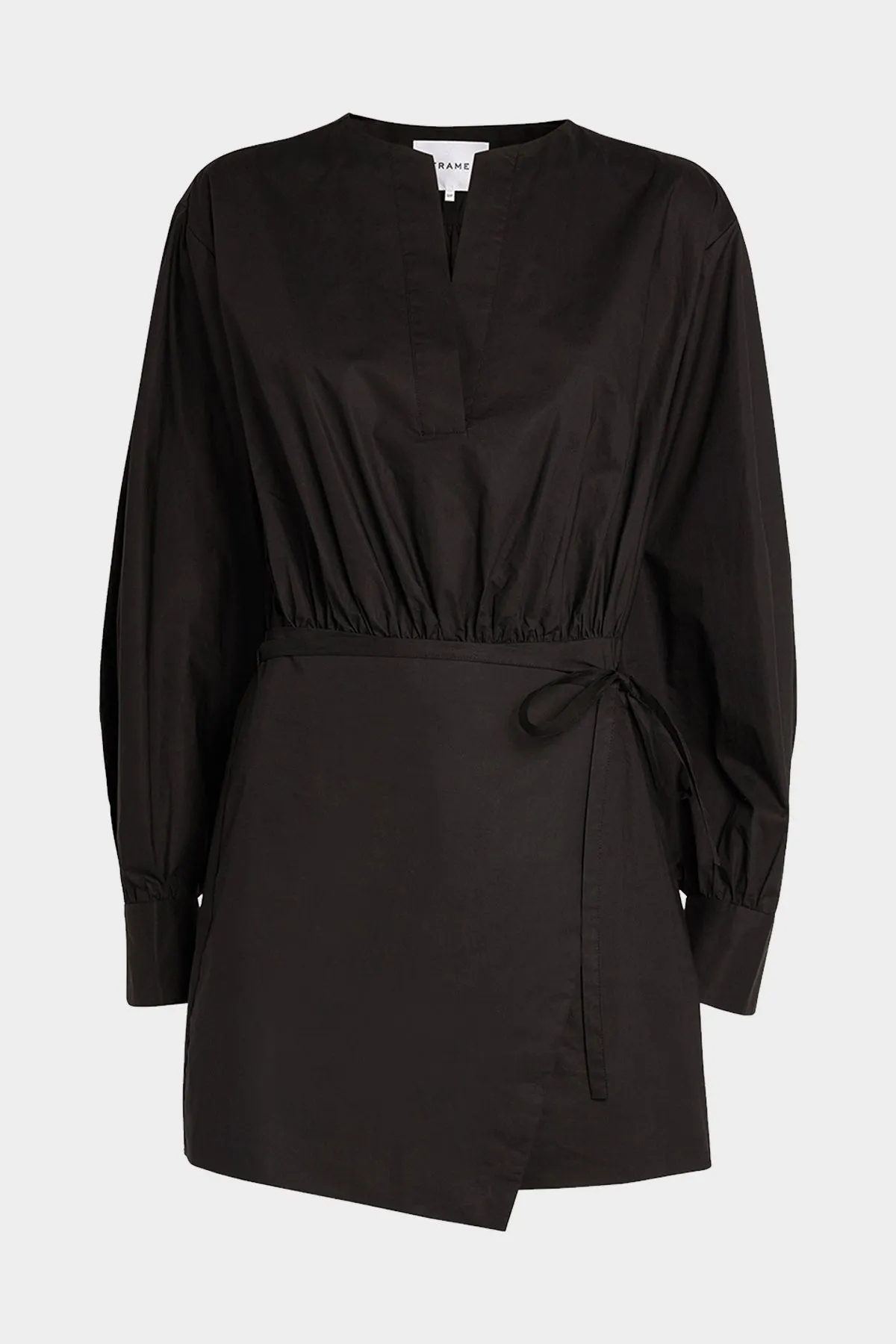 Wrap Mini Dress in Noir