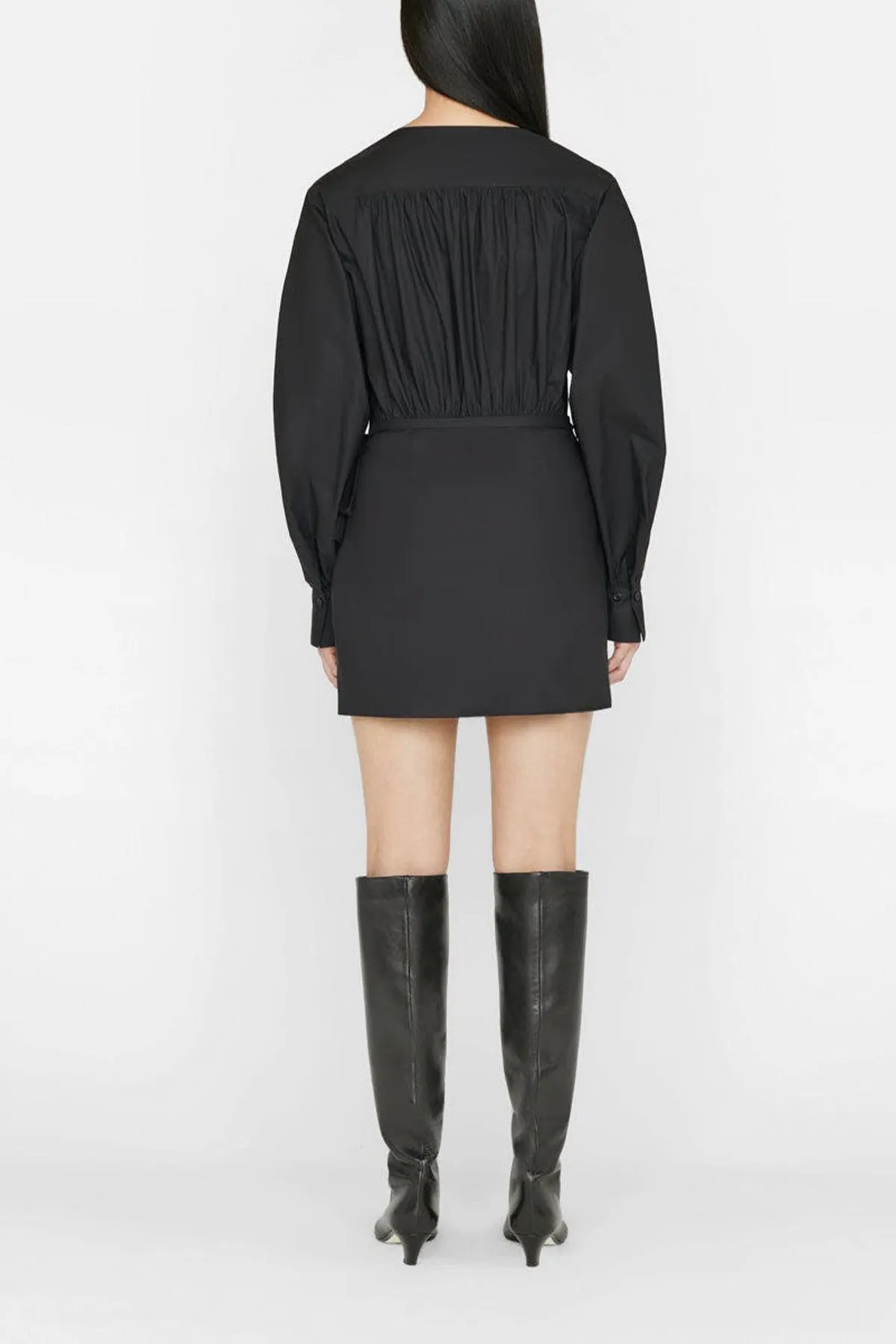Wrap Mini Dress in Noir