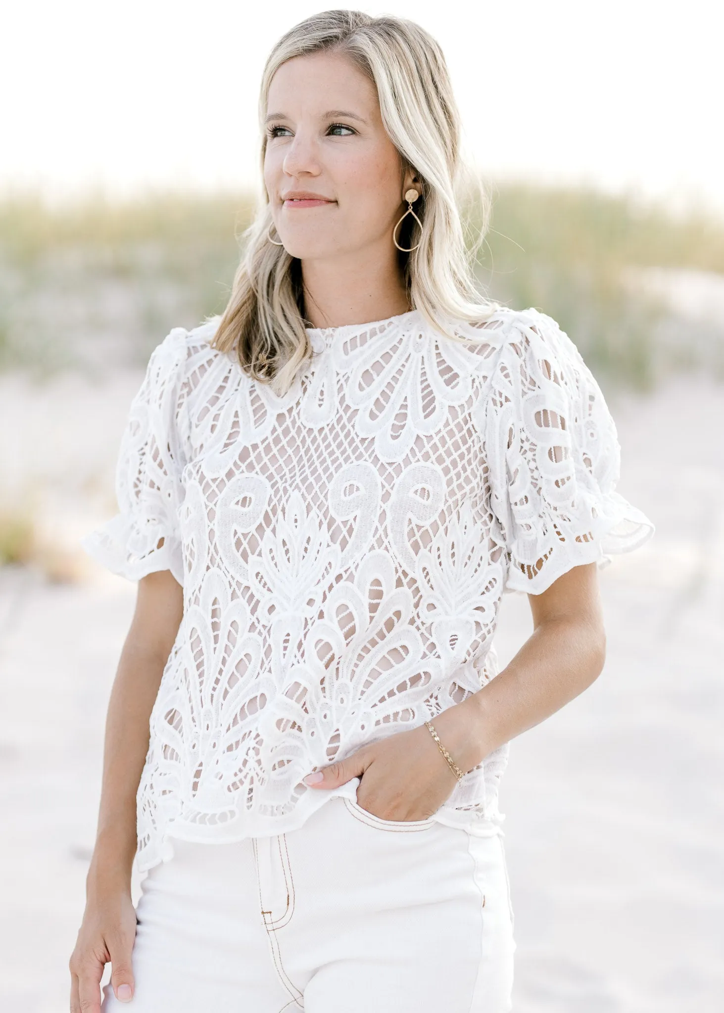 X Ivory Lace Fantasy Top