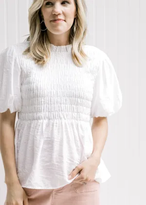 X White Smocked Summer Top