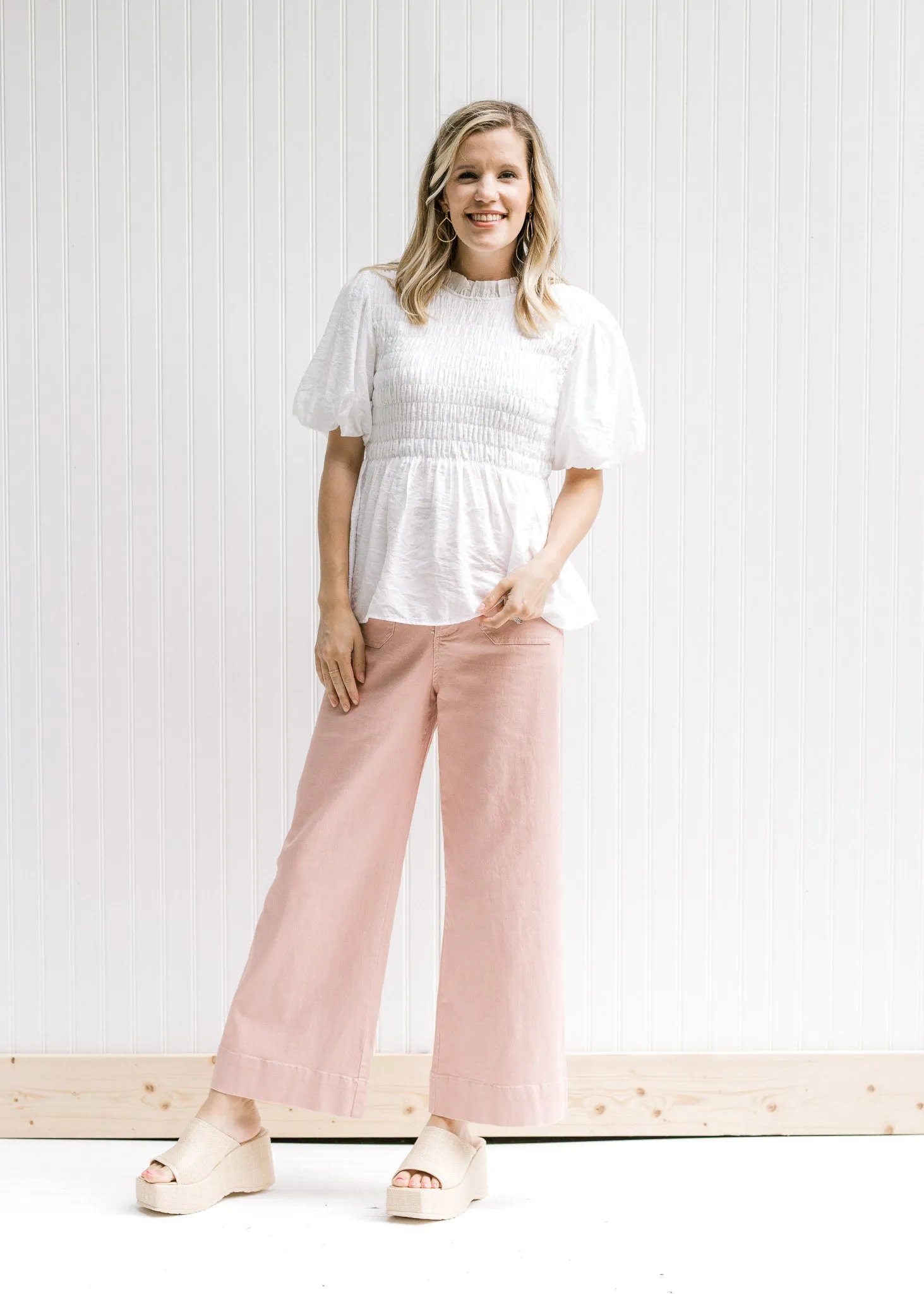X White Smocked Summer Top