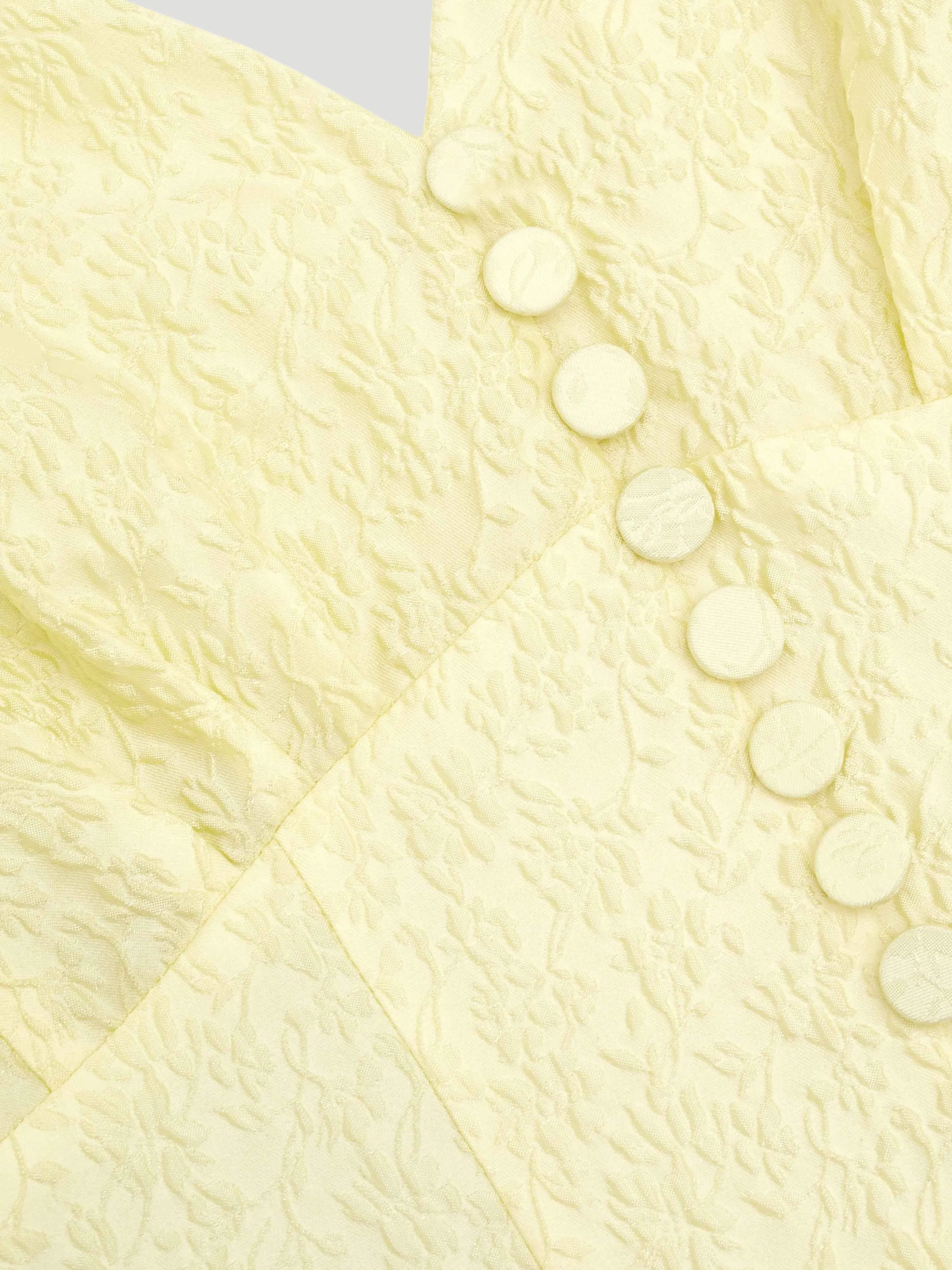 Yellow Jacquard Midi Dress