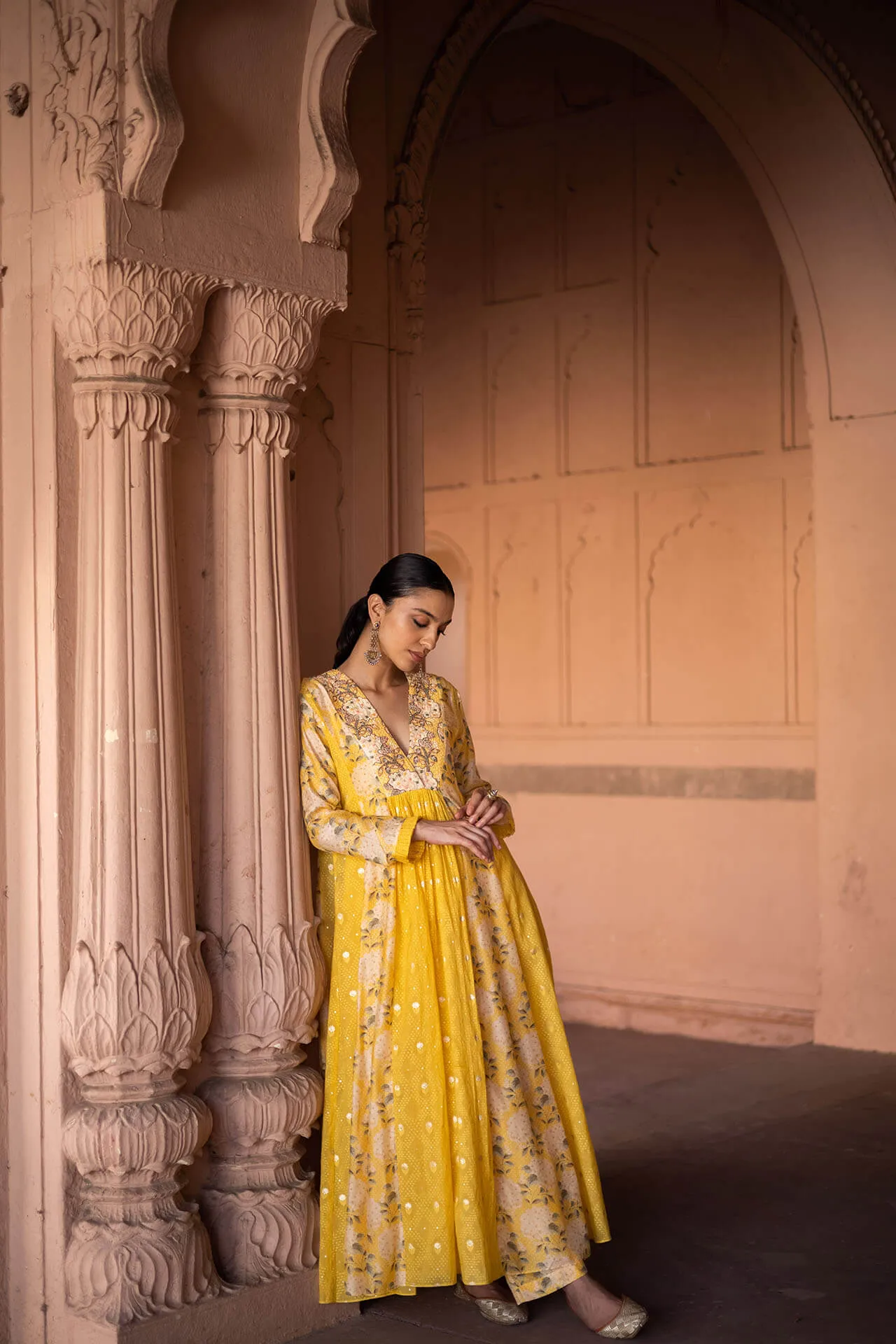 Yellow Panel Kurta
