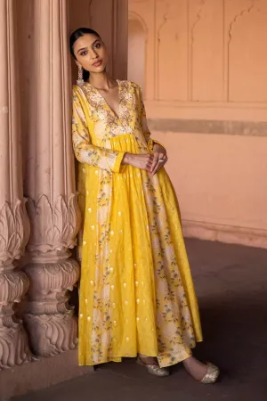 Yellow Panel Kurta